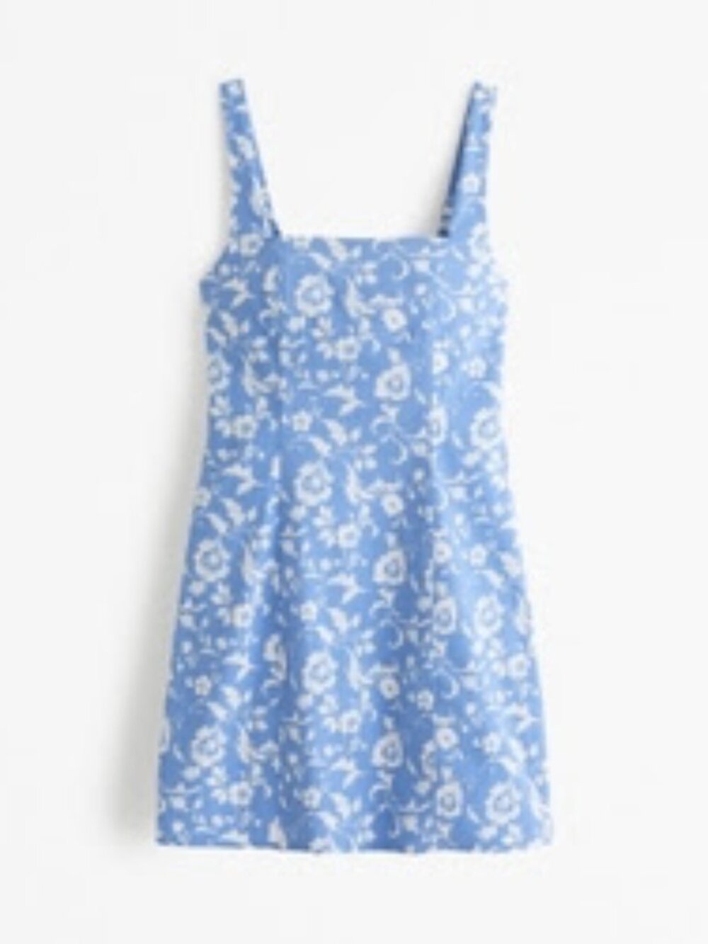 Abercrombie Stretch Squareneck Mini Dress | French Blue Floral | XS